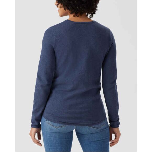Duluth Women's Shiftless Crewneck Sweater Pullover Size Small Heather Navy Blue - Picture 2 of 8